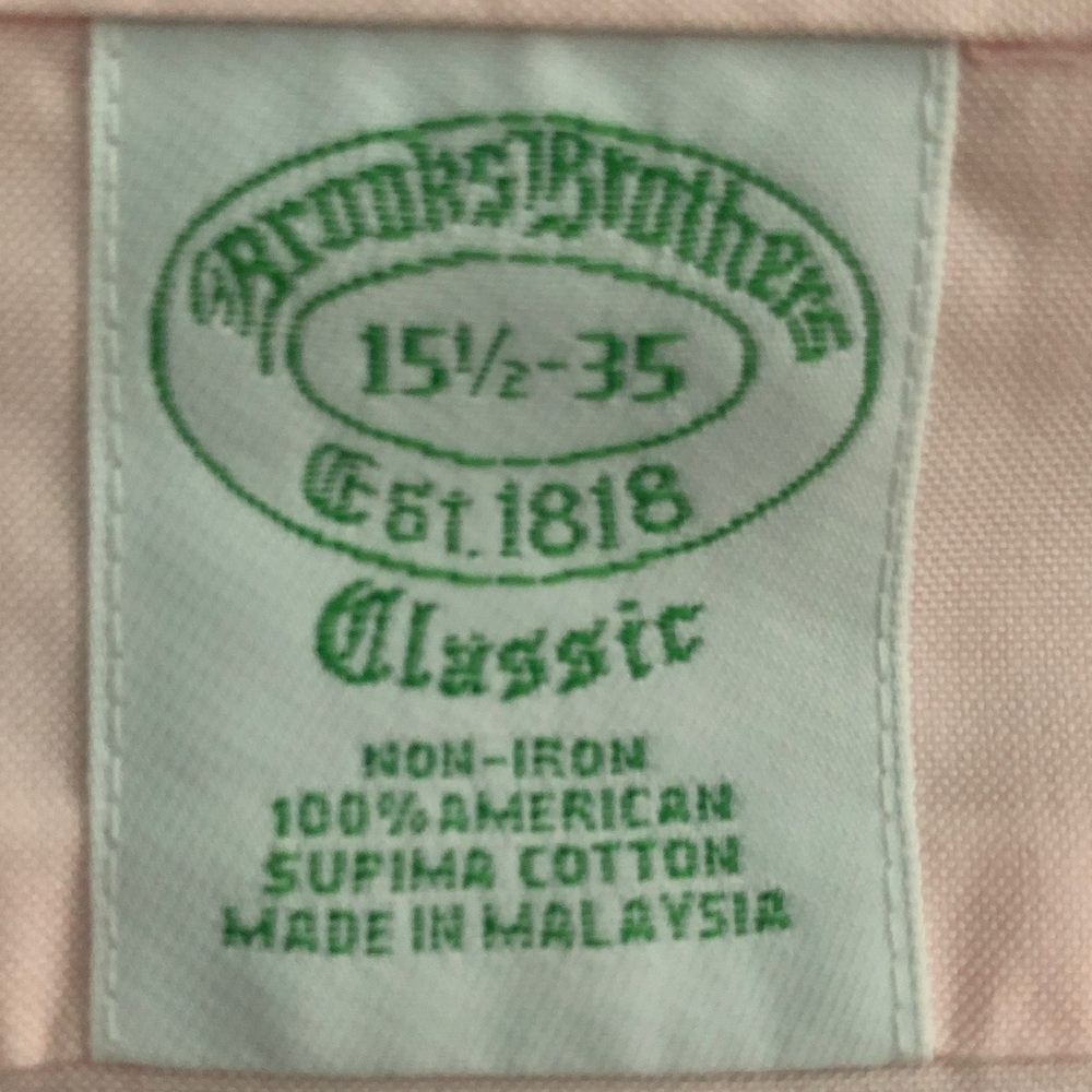 Brooks Brothers light pink long sleeve button up dress shirt 15.5/35